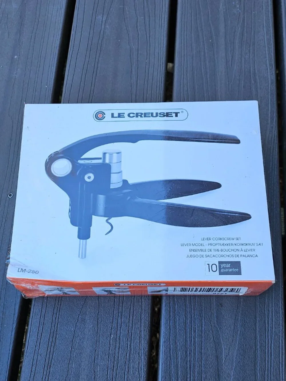NEW Box Le Creuset Professional Lever Corkscrew Wine Opener LM 250L-31